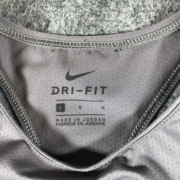Nike Dri-FIT Tank Top Women's Large Gray‎ Racerback Running Athletic AO9966-056 - Picture 6 of 16